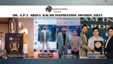 Business News | Topnotch Foundation Acknowledged and Felicitated the Winners of the Dr. A.P.J. Abdul Kalam Inspiration Awards 2025