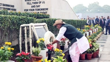 India News | Defence Minister Rajnath Singh Lays Wreath at National Police Memorial, Pays Tributes to Police, Paramilitary Forces