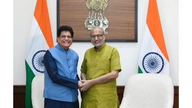 India News | Union Commerce Minister Piyush Goyal Meets Vice President CP Radhakrishnan