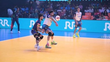 Sports News | PVL 2025: Kochi Blue Spikers End Campaign with Motivating 3-1 Win over Ahmedabad Defenders
