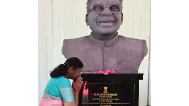 India News | President Murmu Unveils Bust of Former President K R Narayanan at Kerala Raj Bhavan