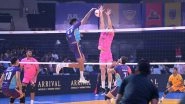 Business News | PVL 2025 Season 4 (Match 26) - Chennai Blitz Storm into Top Four with Commanding 3-0 Victory over Delhi Toofans