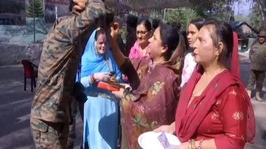 India News | J-K: Local Women Apply 'Tilak' on Indian Army Personnel on Bhai Dooj in Poonch