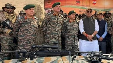 India News | Rajnath Singh Interacts with Newly Formed Bhairav Battalion at Longewala Battlefield