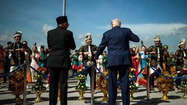 World News | Trump Grooves to Malaysian Beats: US President Dances with PM Anwar Ibrahim During Malaysia Visit