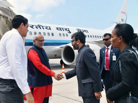 World News | Vice President Radhakrishnan Arrives in Seychelles to Attend Swearing-in Ceremony of President-elect, Address Indian Community