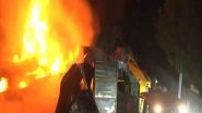 India News | Massive Fire Breaks out at Scrap Warehouse in Gwalior, No Casualties Reported