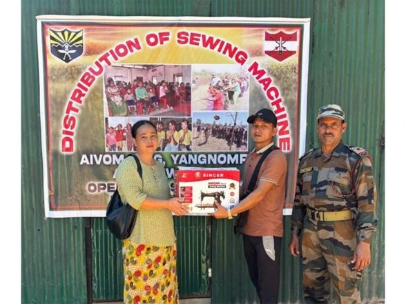 India News | Assam Rifles Distribute Sewing Machines to Enhance Self-reliance and Economic Opportunities for Women in Manipur