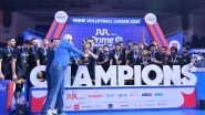 Business News | PVL 2025 Season 4 (Final): Bengaluru Torpedoes Crowned Champions with a Commanding Victory Over Mumbai Meteors in Grand Finale