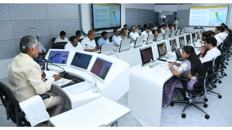 India News | CM Chandrababu Naidu and Minister Lokesh Lead 24x7 Real-time Monitoring as Cyclone Montha Nears Coast