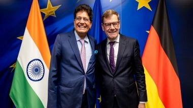 Business News | Piyush Goyal Meets German Foreign Affairs Minister in Brussels to Boost India-EU Trade Talks