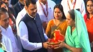 India News | Maharashtra CM Devndra Fadnavis Joins Chhath Puja Celebrations at Juhu Beach, Extends Festival Greetings