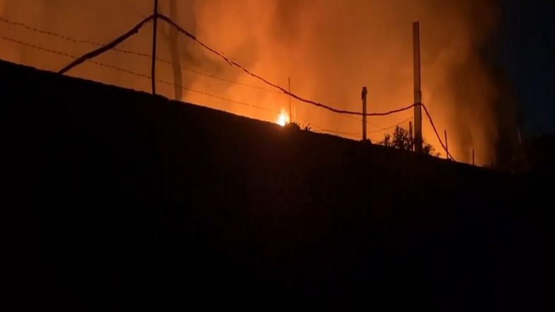 India News | Punjab: Massive Fire Erupts at Rubber Factory Warehouse in Jalandhar; Dousing Operations Underway