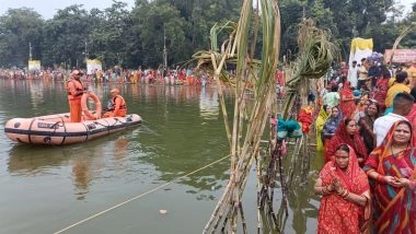 India News | Chhath Puja: NDRF Teams Deployed at Major Ghats Across Uttar Pradesh