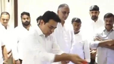 India News | KTR Pays Respects to BRS MLA Harish Rao's Late Father