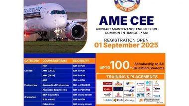 Business News | AME CEE 2026 Application Form Released - Apply Online for Aircraft Maintenance Engineering (AME), Aeronautical and Aerospace Programs in India
