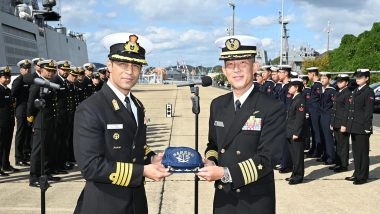 World News | India, Japan Strengthen Naval Cooperation as INS Sahyadri Makes Port Call at Sasebo