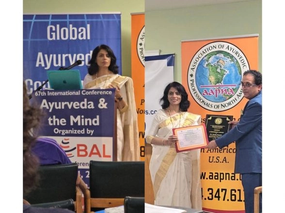 Notícias de negócios | Vaidya Smita Naram homenageada com o Lifetime Achievement Award na Global Ayurveda Conference nos EUA Notícias de negócios | Vaidya Smita Naram homenageada com o Lifetime Achievement Award na Global Ayurveda Conference nos EUA