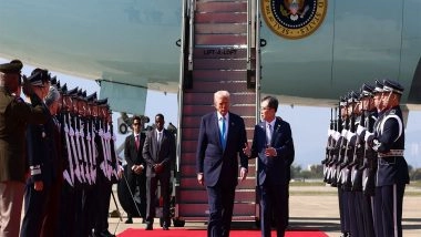 World News | US President Donald Trump Arrives in South Korea Ahead of Key High Stakes Meetings
