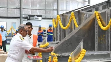 India News | Keel Laying, Plate Cutting, and Girder Ceremonies Mark Major Milestones in Indian Coast Guard's FPV and ACV Projects