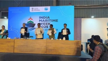 World News | India Maritime Week 2025: VOC Port Tuticorin Wins 'Green Visionary' Award, MoUs Worth over 1 Lakh Crore Inked!
