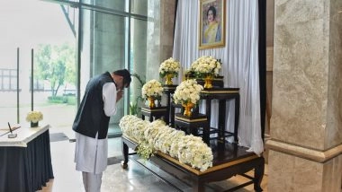 World News | MoS Margherita Signs Book of Condolences, Pays Tribute to Thailand Queen Mother Sirkit at Thailand Embassy in Delhi