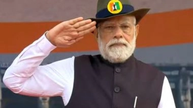 India News | PM Modi Pays Floral Tribute to Sardar Vallabhbhai Patel at Statue of Unity on His 150th Birth Anniversary