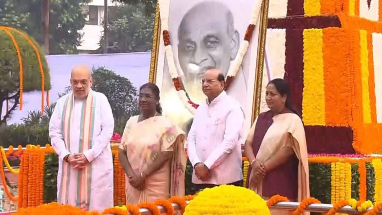 India News | President Droupadi Murmu, Others Pay Tribute to Sardar Vallabhbhai Patel on 150th Jayanti