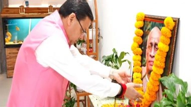 India News | CM Pushkar Singh Dhami Pays Tribute to Sardar Vallabhbhai Patel on 150th Birth Anniversary, Recalls His Role in Uniting India