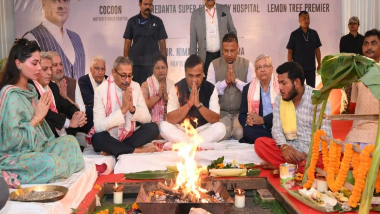 India News | Assam CM Sarma Performs Bhumi Pujan for 3 Projects Encompassing Health and Hospitality at Sarusajai with Investment of Rs 800 Crore