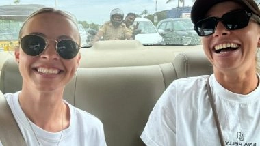 Escorting Police Officers Pose in Pic With Australia Women’s Cricketer Ashleigh Gardner, Partner Monica Wright During Cafe Visit After Molesting Episode in ICC Women’s World Cup 2025