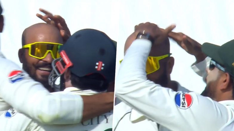 Babar Azam Playfully Finger Taps Sajid Khan's Head Multiple Times As He Celebrates Aiden Markram's Dismissal During PAK vs SA 2nd Test 2025 (Watch Video)