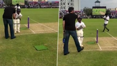 Little Boy Touches Ms Dhoni’s Feet During Velammal Cricket Stadium Inauguration (Watch Video)