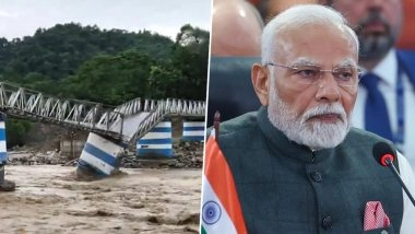 Darjeeling Landslides: PM Narendra Modi Condoles Loss of Lives Due to Bridge Mishap Following Heavy Rainfall in West Bengal