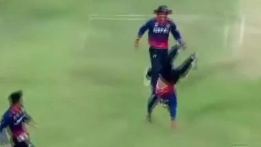 Dipendra Singh Airee Performs ‘Somersault’ Celebration After Dismissing Rahul Chopra With Direct Hit During NEP vs UAE in ICC T20 World Cup Asia & East Asia Pacific Qualifier 2025