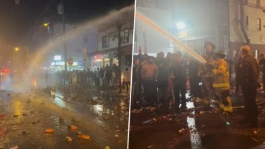 Diwali 2025 Celebrations Halted in New Jersey Area as Police, Firefighters Douse Fireworks With Water; Video Goes Viral
