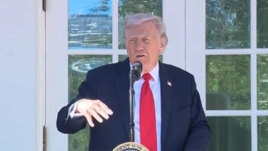'India-Pakistan Were Going at It': Donald Trump Once Again Claims That He Stopped War Between India and Pakistan Using Trade Leverage While Addressing Rose Garden Club Luncheon (Watch Video)