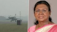 President Droupadi Murmu Takes Sortie in Rafale Fighter Jet at Ambala Air Force Station, Her 2nd Flight in IAF Combat Jet (Watch Video)