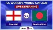 England Women vs Bangladesh Women Free Live Streaming Online of ICC Women&rsquo;s Cricket World Cup 2025: How To Watch ENG-W vs BAN-W CWC Match Free Live Telecast in India?