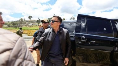 Ecuador President Daniel Noboa’s Convoy Attacked in Canar Province, 5 Arrested for Alleged Assassination Attempt (Watch Videos)