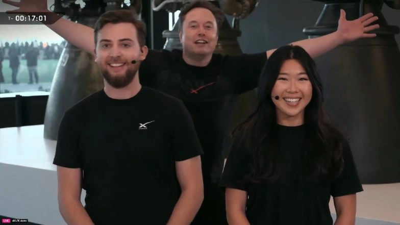 ‘What’s Up, Guys!’: Elon Musk Crashes SpaceX Starship Flight 11 Livestream During Launch Explanation, Shakes Hands With Team (Watch Video)