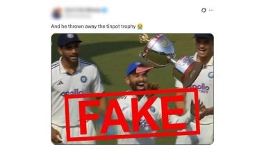 Fact Check: Did N Jagadeesan Throw Away IND vs WI 2025 Test Series Trophy After Team India Captain Shubman Gill Handed It to Him? Here's the Truth Behind Viral Video