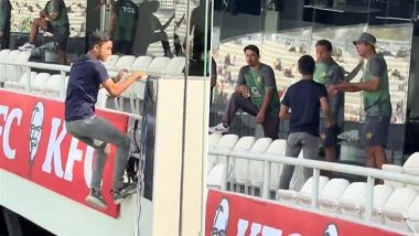 Massive Security Breach As Fan Enters Pakistan Dressing Room Balcony To Meet Babar Azam During PAK vs SA 1st Test 2025 in Lahore (Watch Video)