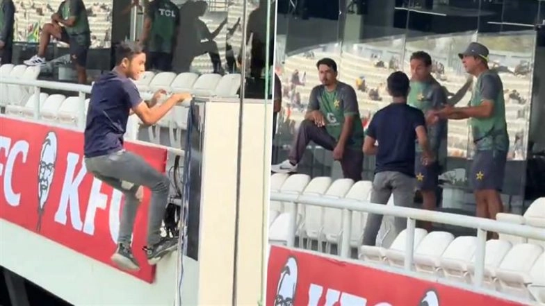 Massive Security Breach As Fan Enters Pakistan Dressing Room Balcony To Meet Babar Azam During PAK vs SA 1st Test 2025 in Lahore (Watch Video)