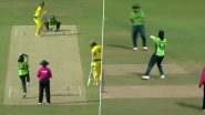 Fatima Sana Dismisses Phoebe Litchfield With Splendid Catch off Her Own Bowling During AUS-W vs PAK-W ICC Women&rsquo;s World Cup 2025 Match (Watch Video)