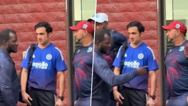 Gautam Gambhir Meets Daren Sammy and Ravi Rampaul; Team India Head Coach Has Friendly Conversation With West Indies Coaching Staff During IND vs WI 2nd Test 2025 (Watch Video)