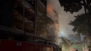 Ghaziabad Fire: Massive Blaze Erupts at Residential Building in Indirapuram's Friends Avenue, Firefighting Operations Underway (Watch Video)