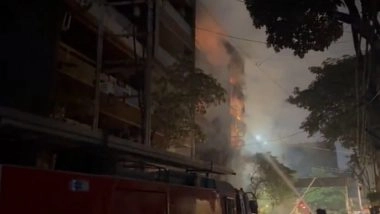 Ghaziabad Fire: Massive Blaze Erupts at Residential Building in Indirapuram's Friends Avenue, Firefighting Operations Underway (Watch Video)