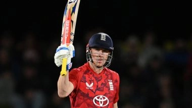England Beat New Zealand By 65 Runs in 2nd T20I; Phil Salt, Harry Brook, Adil Rashid Shine As Visitors Secure 1-0 Lead in Series With Clinical Victory