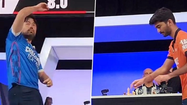 Viral Video Shows D Gukesh Putting Chess Pieces Back in Place on the Board After Hikaru Nakamura Throws His King Into the Crowd at Checkmate: USA vs India Event